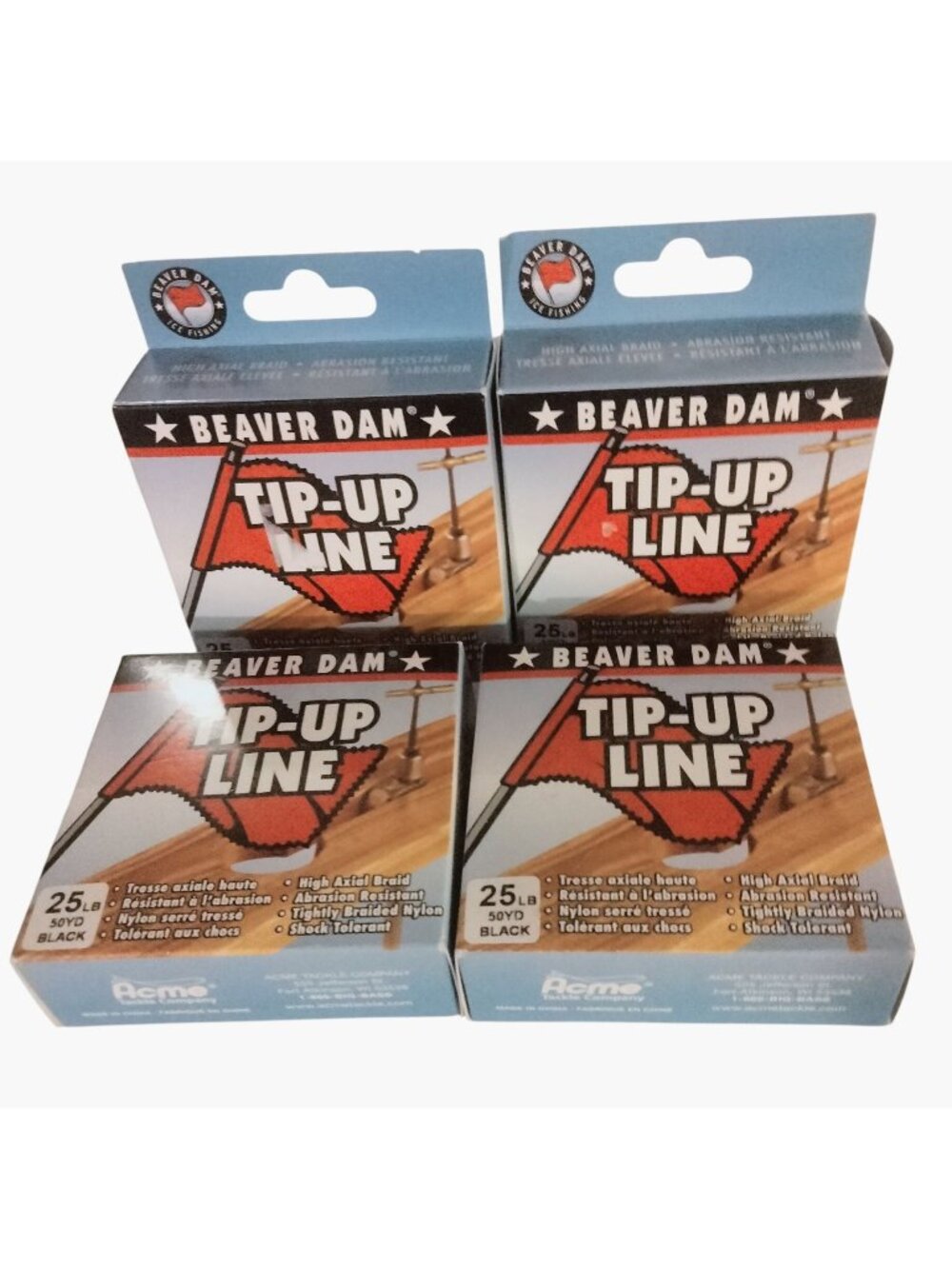 Beaver Dam Tip Up Line 25LB 50YD Braided Nylon Black Ice Fishing Line Spool Lot